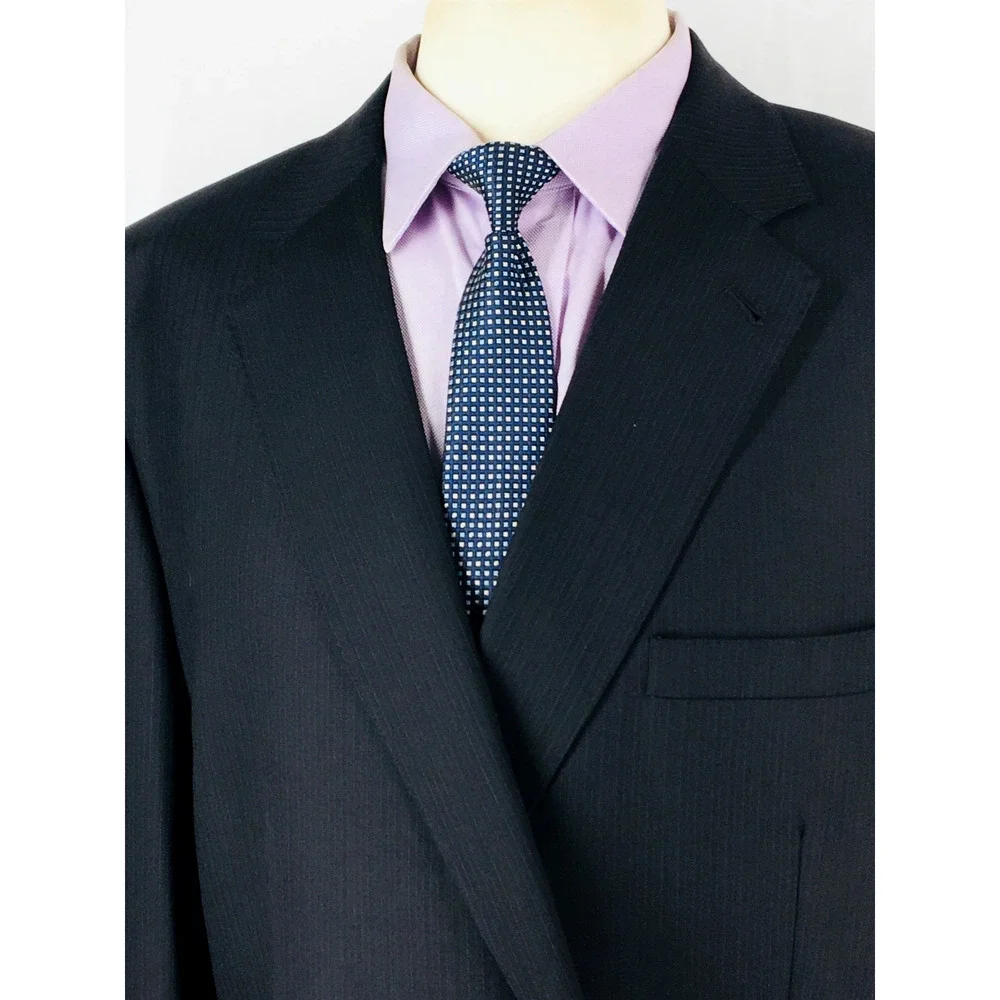 50XL Jos A Bank Signature Gold Mens Recent 2 Bttn 100% Wool Suit Black Pants 48